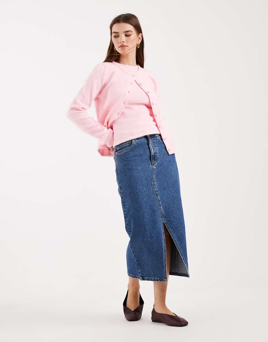 ASOS DESIGN - Knapp geschnittenes Strick-Tanktop in Rosa, Kombiteil von ASOS DESIGN