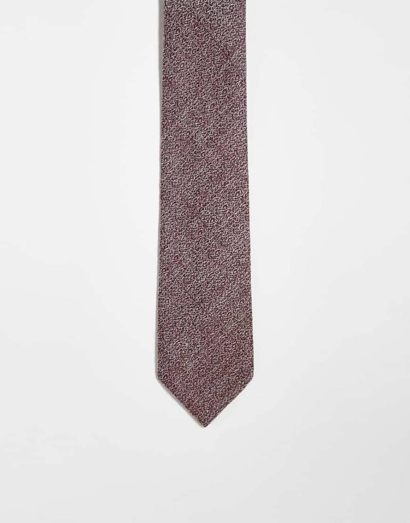 ASOS DESIGN - Krawatte aus Leinen in Burgunderrot-Grün von ASOS DESIGN