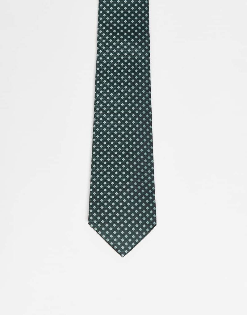 ASOS DESIGN - Krawatte in Grün mit geometrischem Muster von ASOS DESIGN