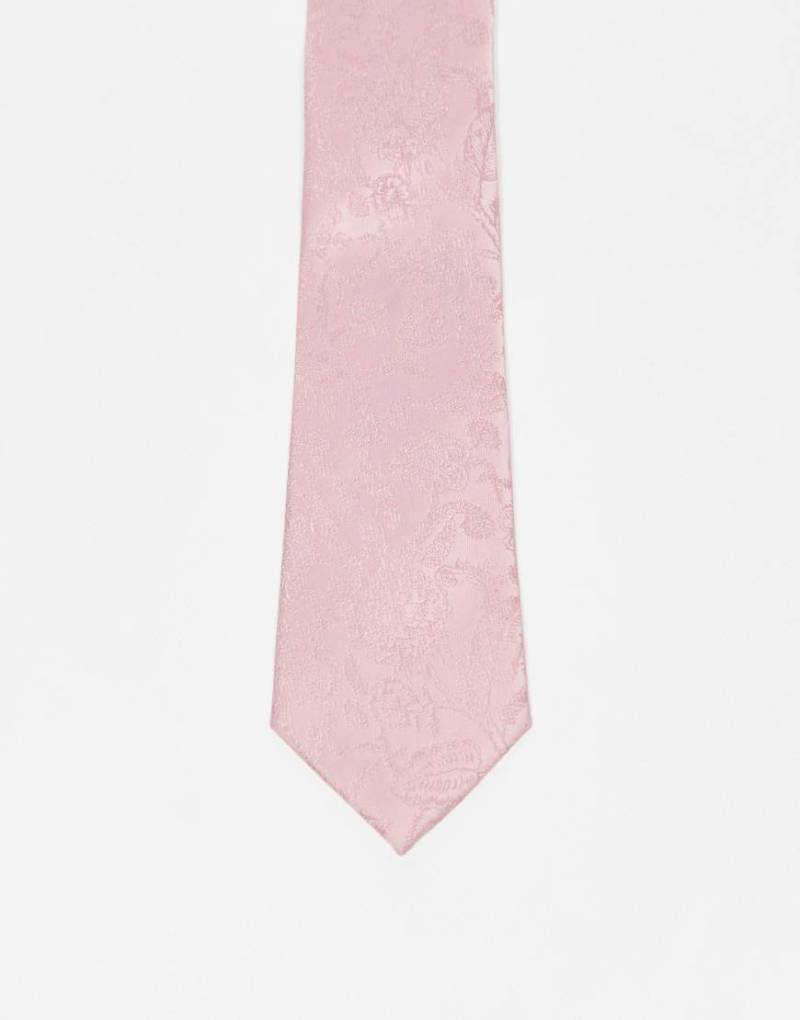 ASOS DESIGN - Krawatte in Rosa mit Rosenmuster von ASOS DESIGN