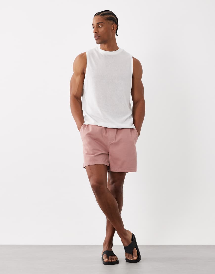 ASOS DESIGN - Kürzer geschnittene, weite Shorts in Rosa mit elastischem Bund von ASOS DESIGN