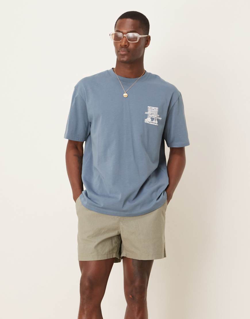 ASOS DESIGN - Kürzere Shorts aus Leinenmix in Khaki-Grün ASOS DESIGN - Kürzere Shorts aus Leinenmix in Khaki-Grün von ASOS DESIGN