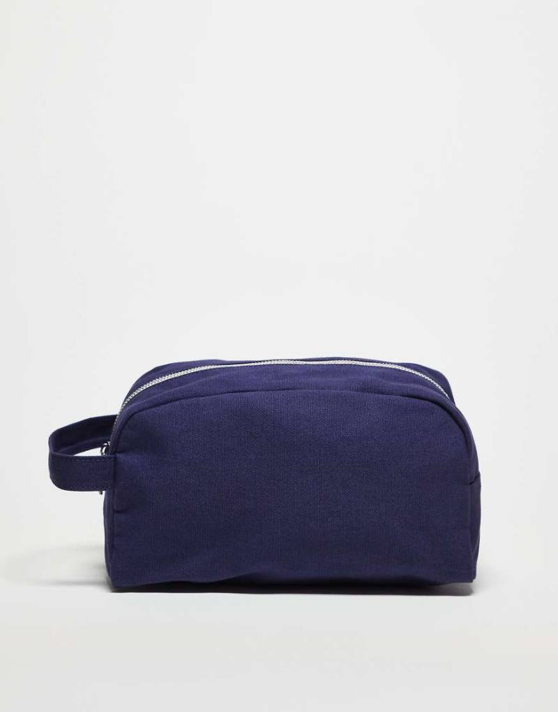 ASOS DESIGN - Kulturbeutel aus Canvas in Marineblau von ASOS DESIGN