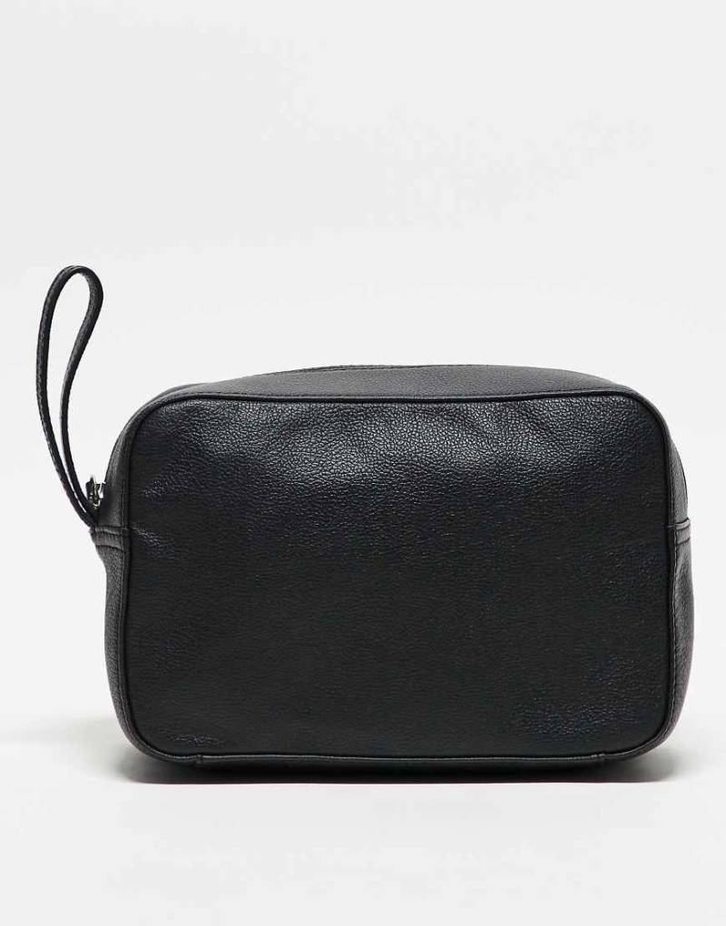 ASOS DESIGN - Kulturbeutel aus genarbtem Leder in Schwarz von ASOS DESIGN