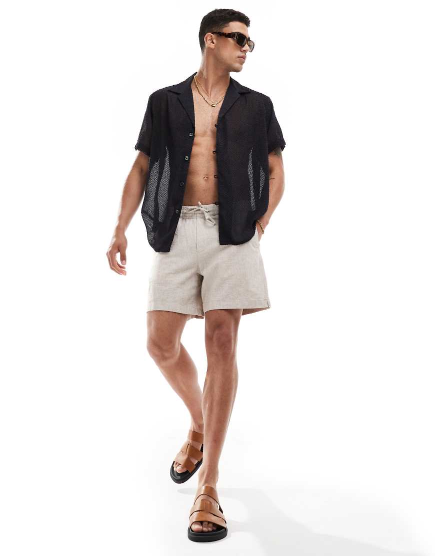 ASOS DESIGN - Kurzärmliges, transparentes Hemd in Marineblau mit lockerem Schnitt und Reverskragen ASOS DESIGN - Kurzärmliges, transparentes Hemd in Marineblau mit lockerem Schnitt und Reverskragen von ASOS DESIGN