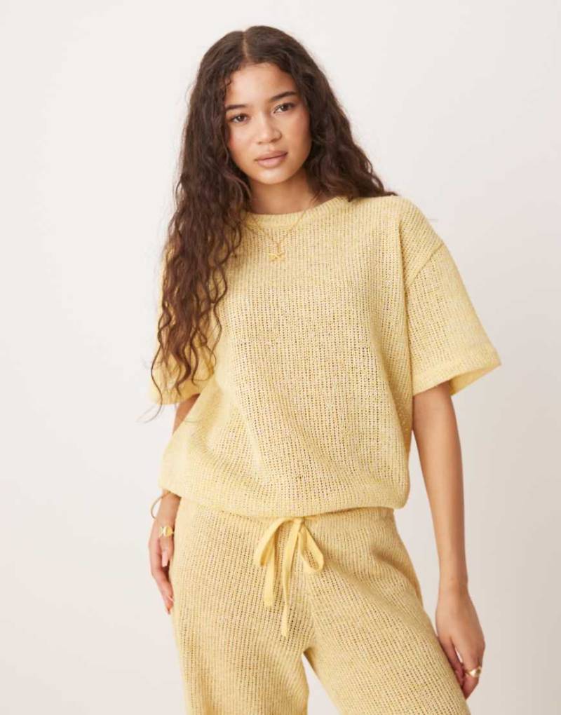 ASOS DESIGN - Kurzärmliges Oversize-Oberteil aus Jersey in Zitronengelb, Kombiteil ASOS DESIGN - Kurzärmliges Oversize-Oberteil aus Jersey in Zitronengelb, Kombiteil von ASOS DESIGN