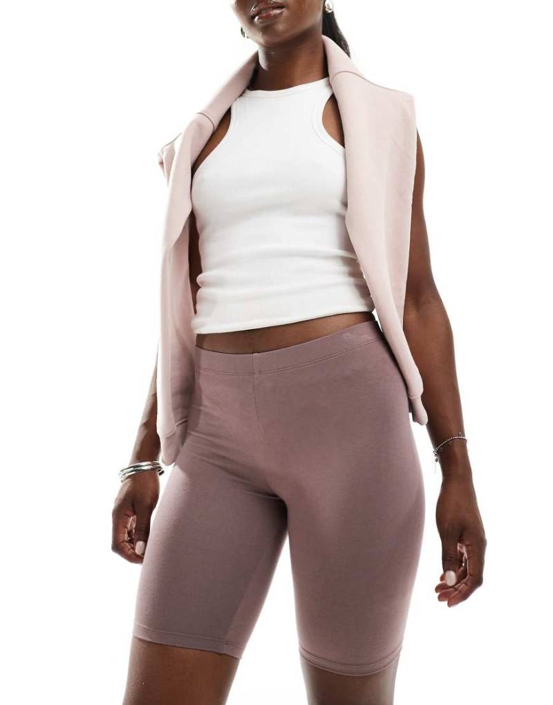 ASOS DESIGN - Kurze Basic-Leggings in Taupe-Braun von ASOS DESIGN