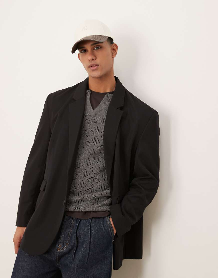 ASOS DESIGN - Lässig geschnittener Oversize-Blazer in Schwarz von ASOS DESIGN