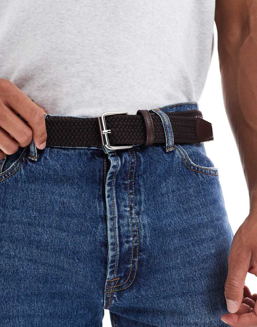 ASOS DESIGN - Lässiger Gürtel in Braun mit Flechtmuster von ASOS DESIGN