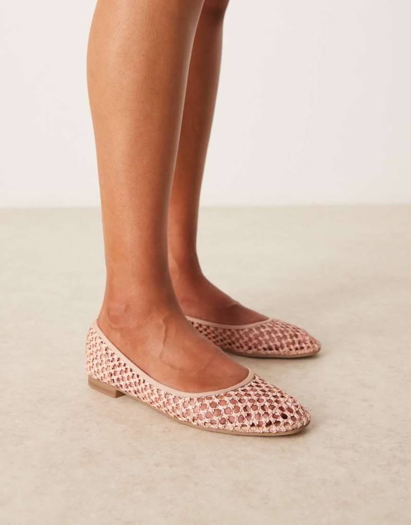ASOS DESIGN - Lagoon - Gewebte Ballerinas in Altrosa von ASOS DESIGN
