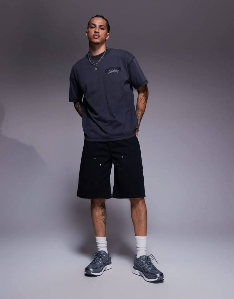 ASOS DESIGN - Lange Carpenter-Shorts in Schwarz von ASOS DESIGN