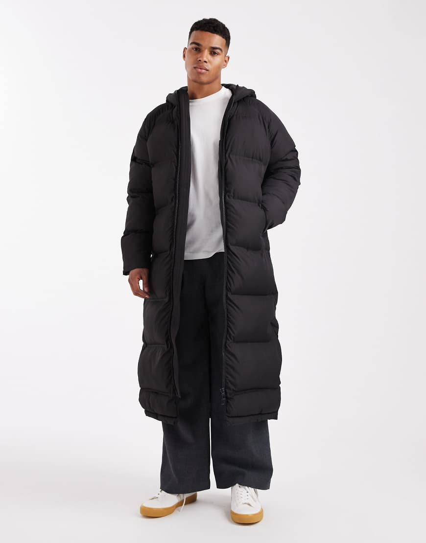 ASOS DESIGN - Lang geschnittene Steppjacke-Schwarz von ASOS DESIGN
