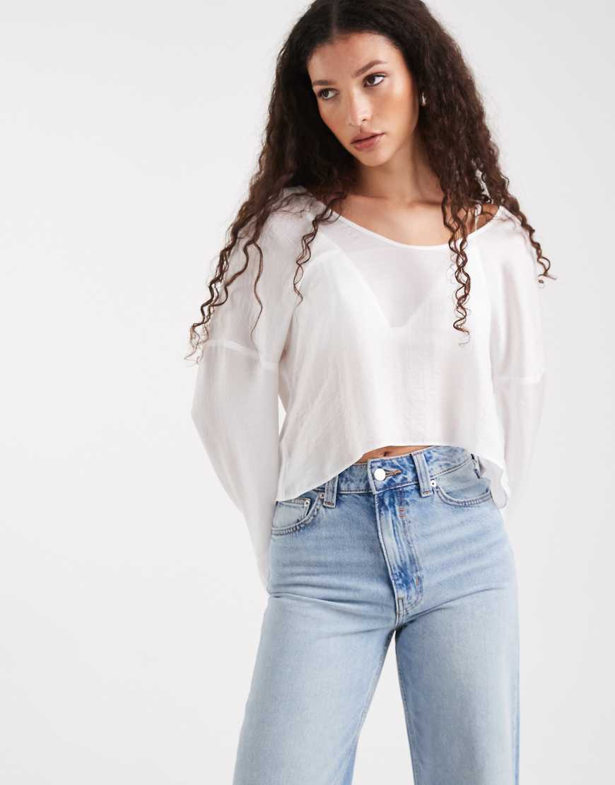 ASOS DESIGN - Langärmlige Bluse mit U-Rückenausschnitt-Bunt ASOS DESIGN - Langärmlige Bluse mit U-Rückenausschnitt-Bunt von ASOS DESIGN