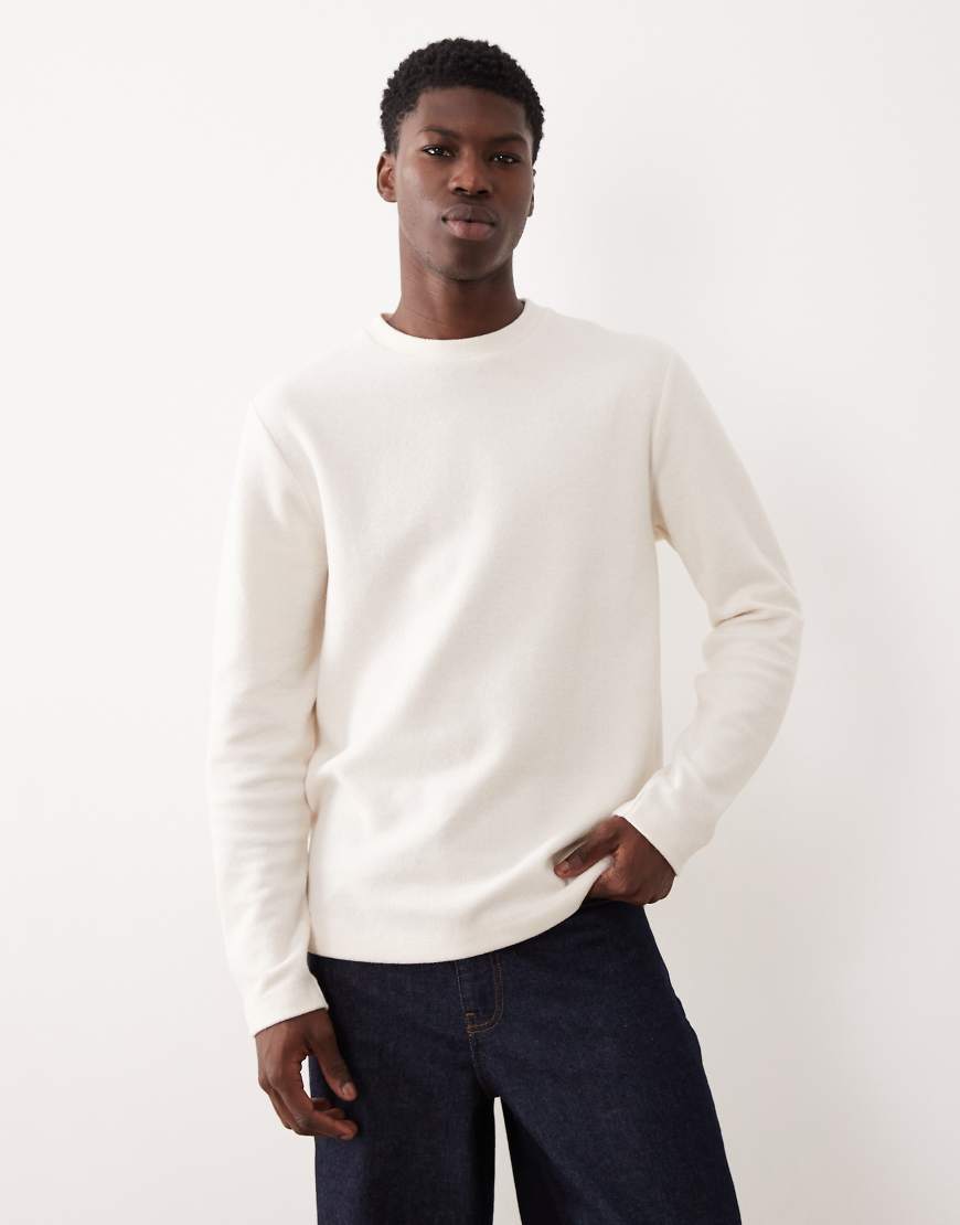 ASOS DESIGN - Langärmliges, geripptes Slim-Fit-T-Shirt in Weiß von ASOS DESIGN