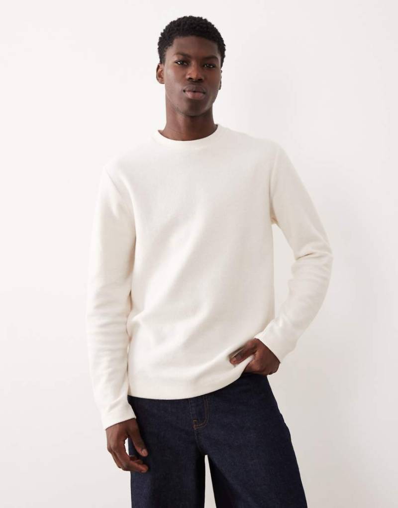 ASOS DESIGN - Langärmliges, geripptes Slim-Fit-T-Shirt in Weiß ASOS DESIGN - Langärmliges, geripptes Slim-Fit-T-Shirt in Weiß von ASOS DESIGN