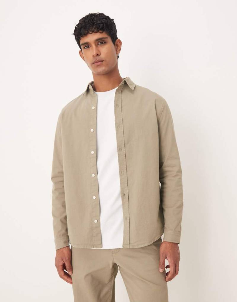 ASOS DESIGN - Langärmliges Hemd in Beige, Kombiteil-Brown von ASOS DESIGN