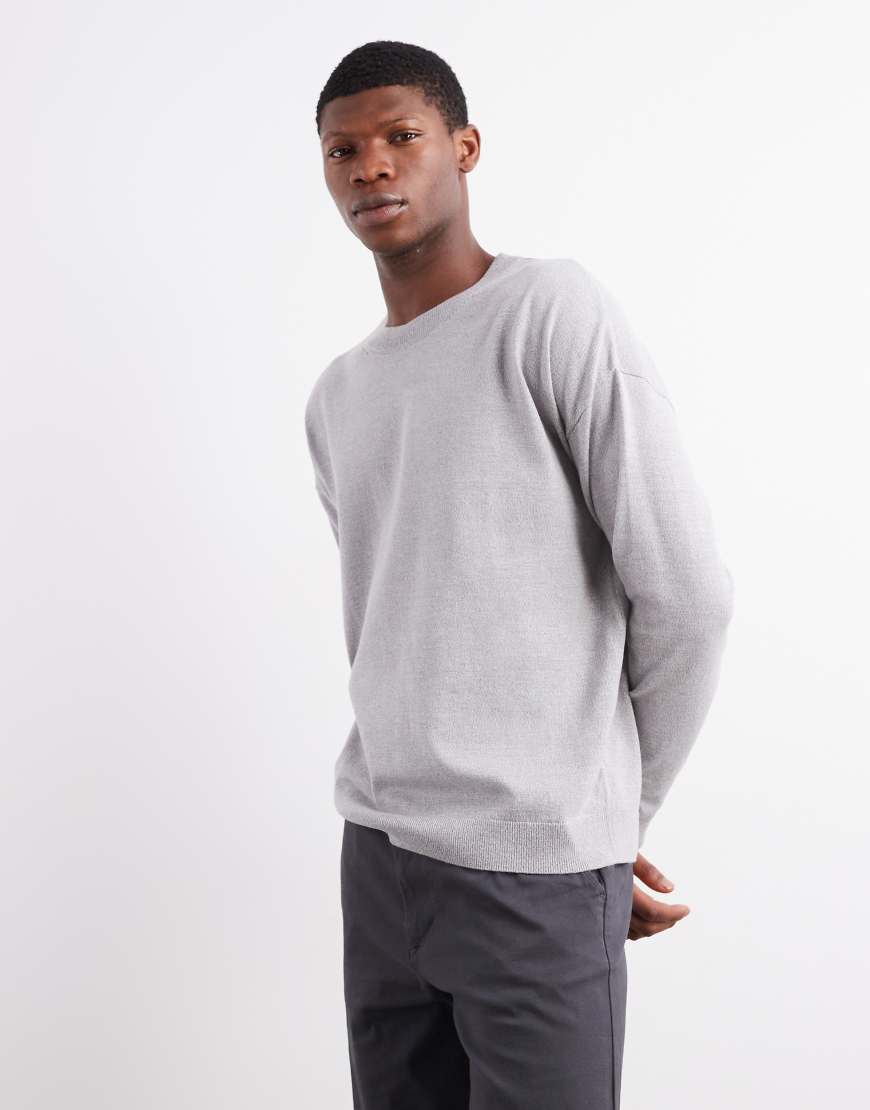 ASOS DESIGN - Langärmliges Relaxed-Fit-T-Shirt in Grau meliert mit Rundhalsausschnitt ASOS DESIGN - Langärmliges Relaxed-Fit-T-Shirt in Grau meliert mit Rundhalsausschnitt von ASOS DESIGN