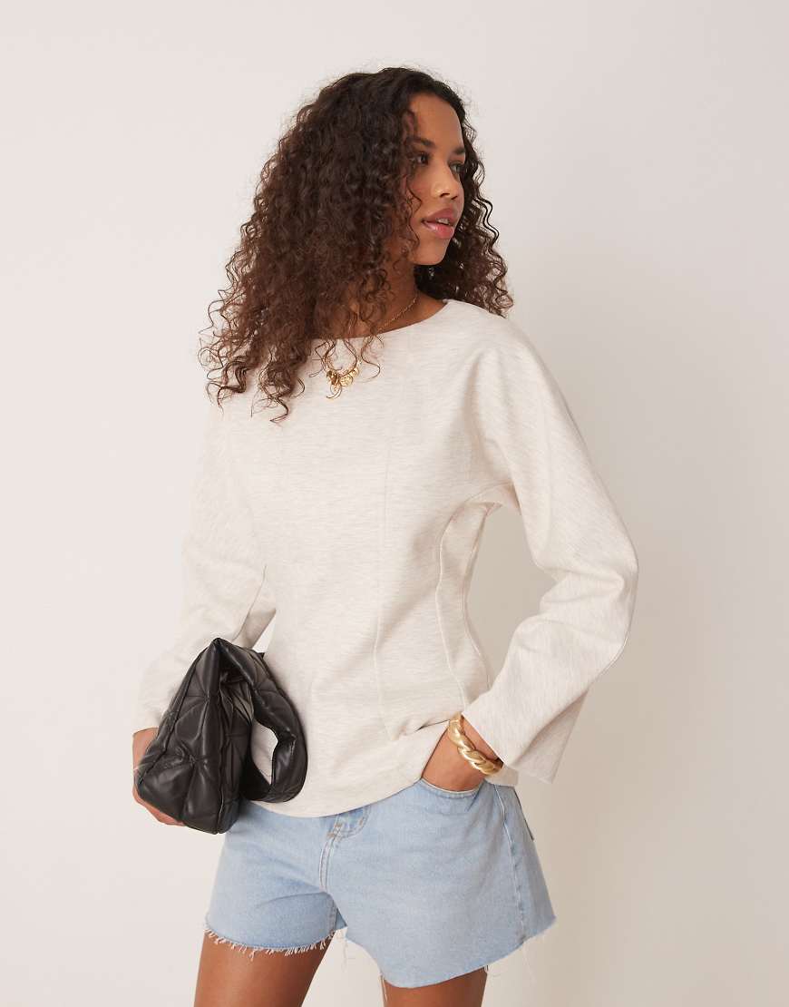 ASOS DESIGN - Langärmliges Scuba-Oberteil in Hellbeige mit Korsett-Taille-Neutral ASOS DESIGN - Langärmliges Scuba-Oberteil in Hellbeige mit Korsett-Taille-Neutral von ASOS DESIGN