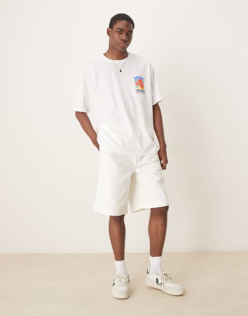 ASOS DESIGN - Lange Shorts in Steinbeige mit Bundfalten-Neutral von ASOS DESIGN