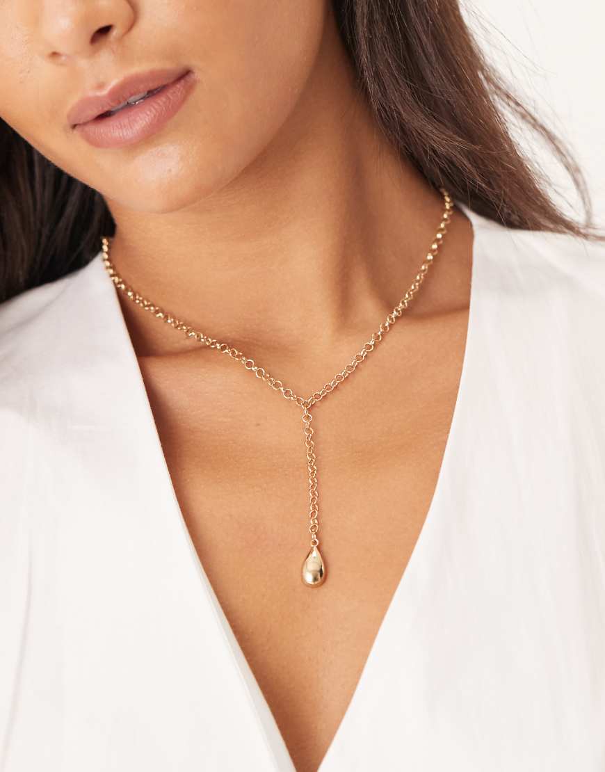 ASOS DESIGN - Lariat-Halskette-Goldfarben von ASOS DESIGN