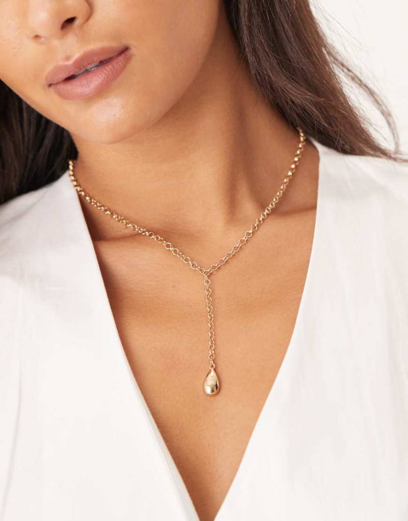 ASOS DESIGN - Lariat-Halskette-Goldfarben von ASOS DESIGN