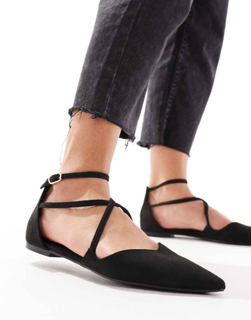 ASOS DESIGN - Larna - Spitze Ballerinas in Schwarz von ASOS DESIGN