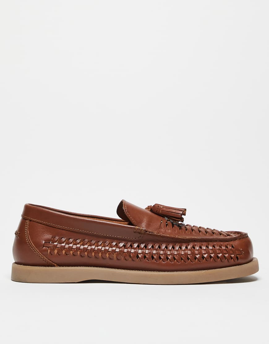 ASOS DESIGN - Leder-Loafer in Hellbraun mit Web-Design ASOS DESIGN - Leder-Loafer in Hellbraun mit Web-Design von ASOS DESIGN