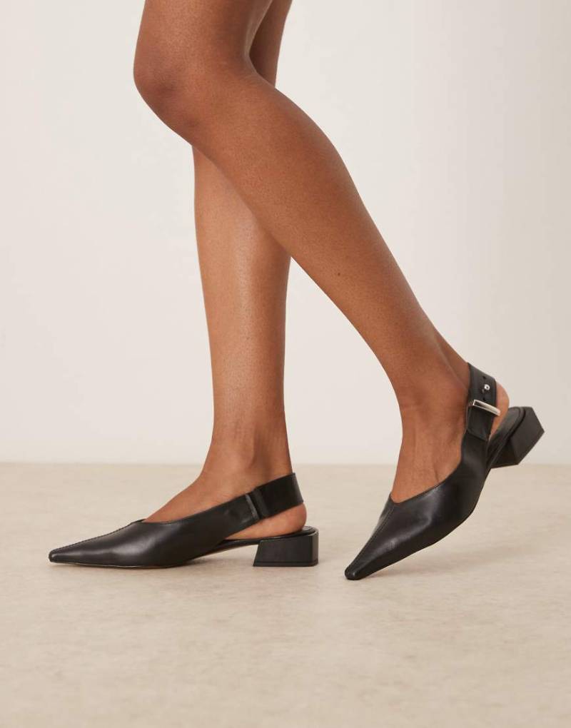 ASOS DESIGN - Ledge - Schuhe aus hochwertigem Leder in Schwarz mit Fersenriemen von ASOS DESIGN