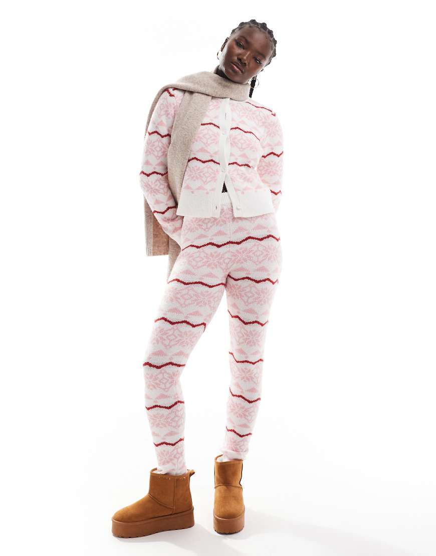 ASOS DESIGN - Leggings aus Strick mit Norwegermuster, Kombiteil-Bunt von ASOS DESIGN