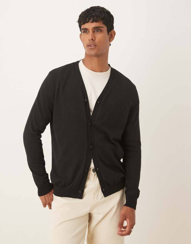 ASOS DESIGN - Leichte Relaxed Fit Strickjacke in Schwarz von ASOS DESIGN