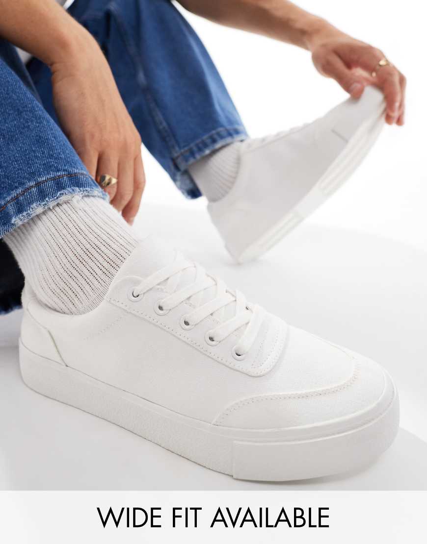 ASOS DESIGN - Leinen-Sneaker in Weiß von ASOS DESIGN