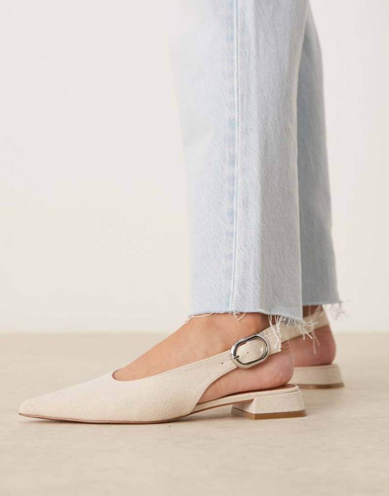ASOS DESIGN - Leonora - Ballerinas aus natürlichem Material mit Fersenriemchen-Neutral von ASOS DESIGN