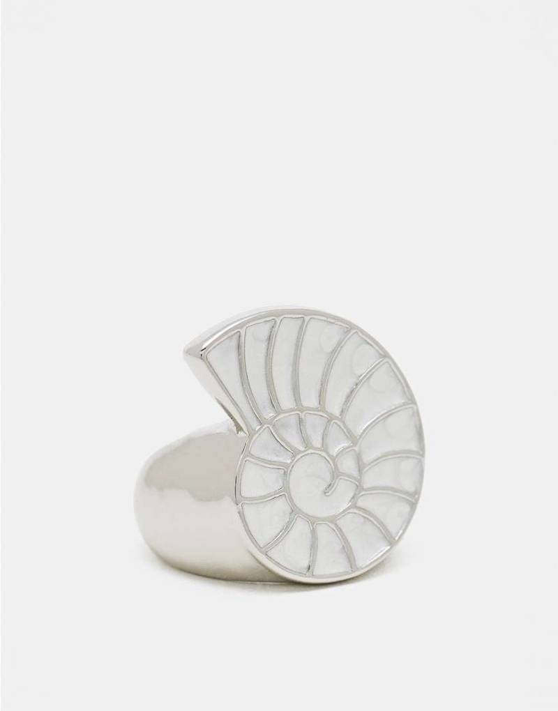 ASOS DESIGN - Limited Edition - Ring mit natürlichem Muschel-Design-Silber von ASOS DESIGN