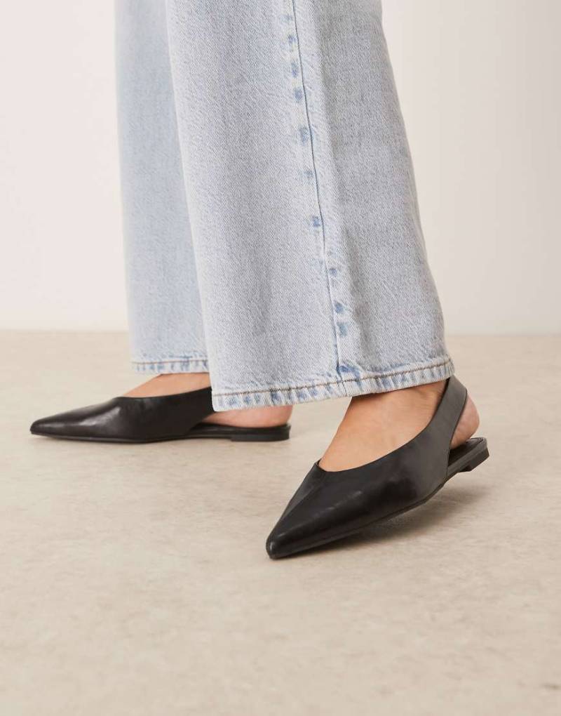 ASOS DESIGN - Linford - Ballerinas in Schwarz mit Fersenriemen von ASOS DESIGN