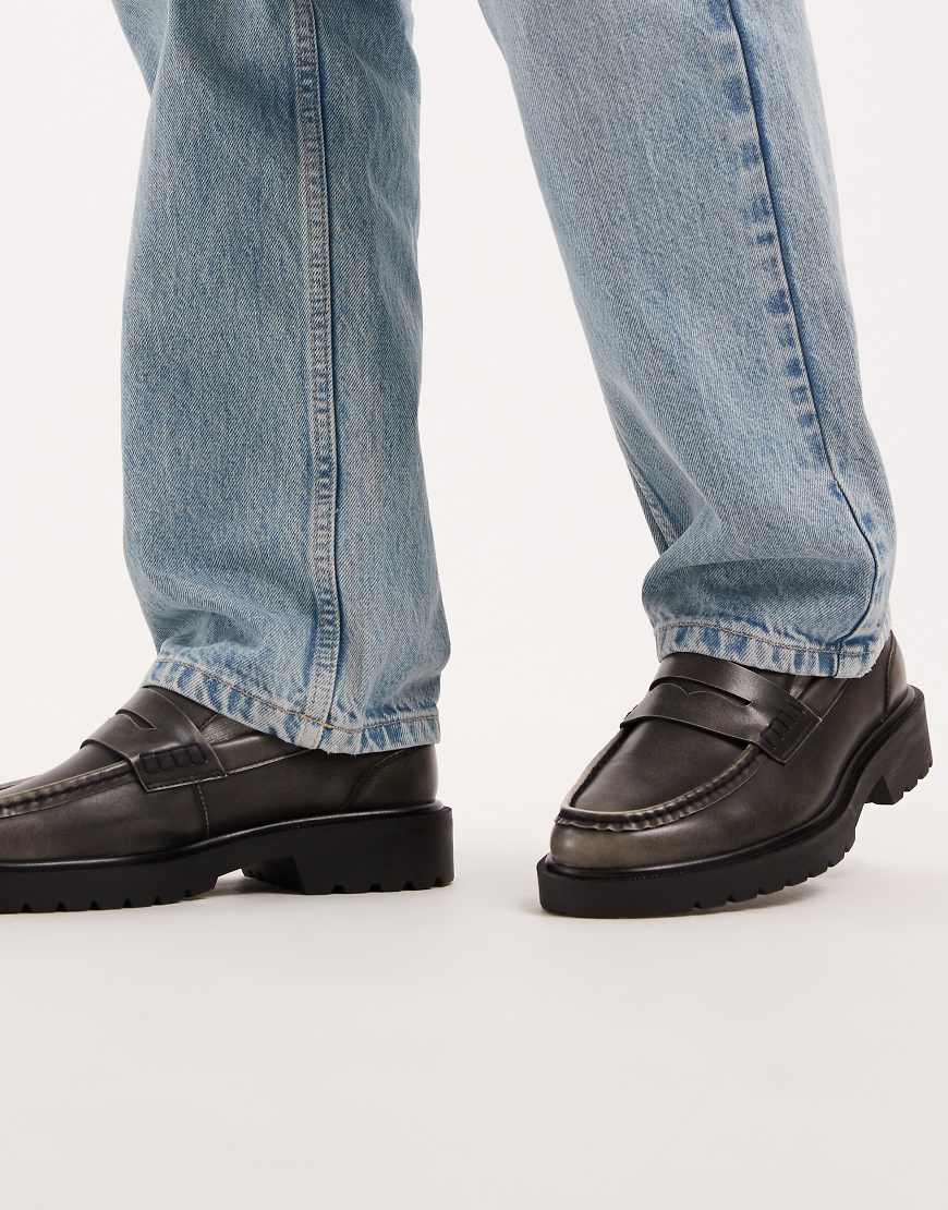 ASOS DESIGN - Loafer in Schwarz mit Profilsohle von ASOS DESIGN