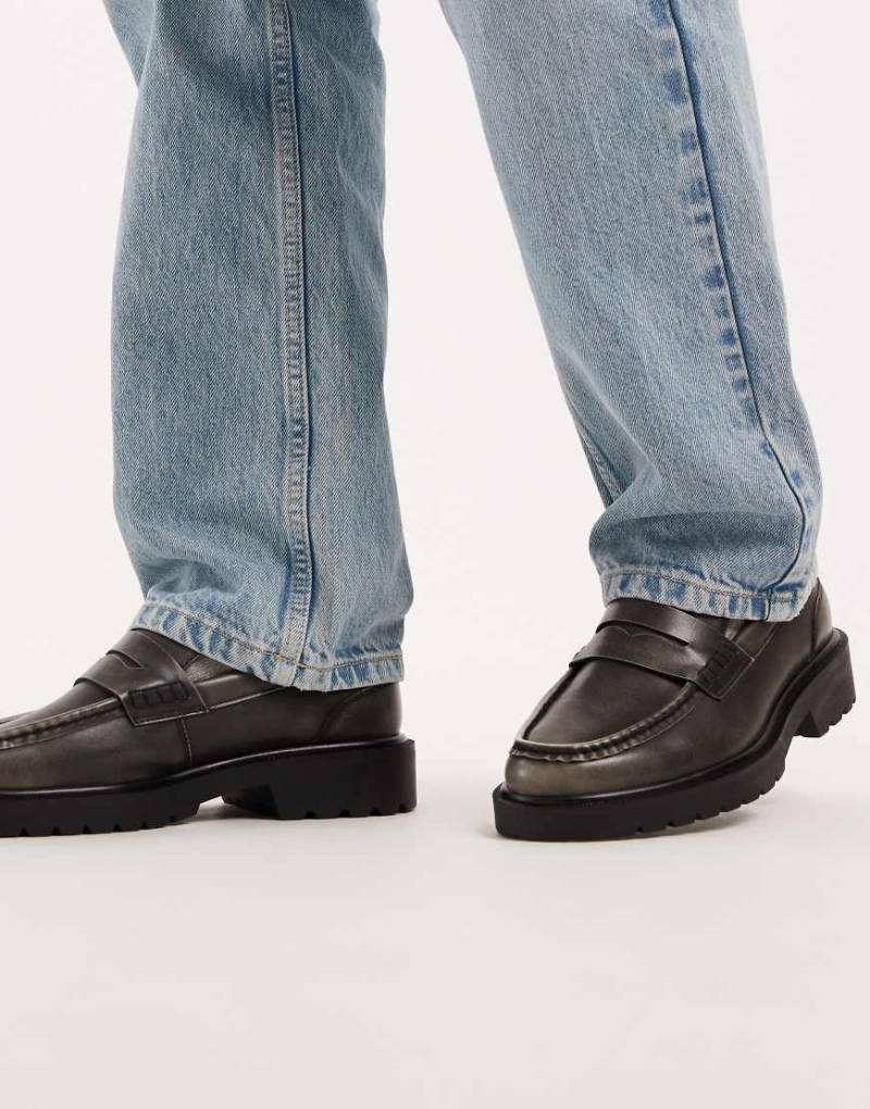 ASOS DESIGN - Loafer in Schwarz mit Profilsohle von ASOS DESIGN
