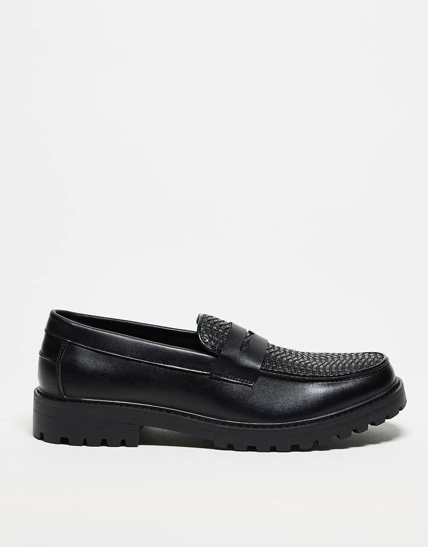 ASOS DESIGN - Loafer in Schwarz mit Webmuster und runder Zehenpartie ASOS DESIGN - Loafer in Schwarz mit Webmuster und runder Zehenpartie von ASOS DESIGN