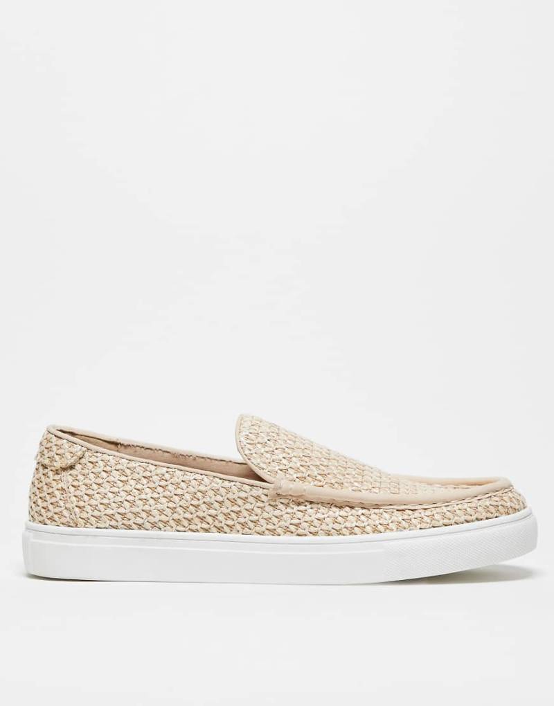 ASOS DESIGN - Loafer mit Cupsohle in Natur mit Flechtstruktur-Neutral von ASOS DESIGN