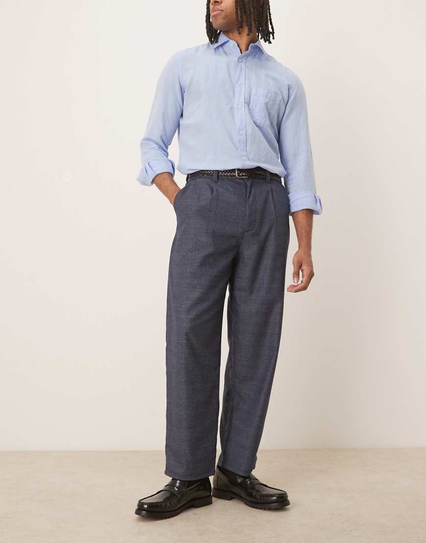 ASOS DESIGN - Locker geschnittene, elegante Skater-Hose in Blau-Grau ASOS DESIGN - Locker geschnittene, elegante Skater-Hose in Blau-Grau von ASOS DESIGN
