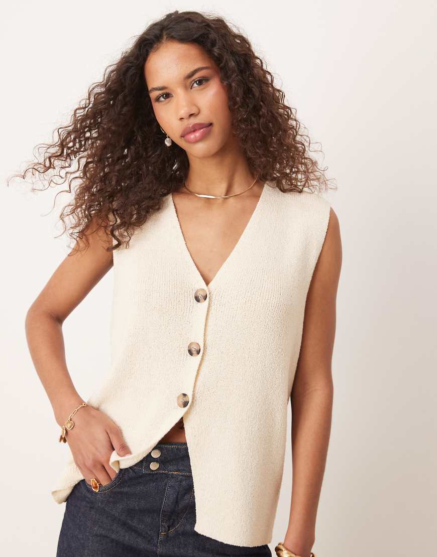ASOS DESIGN - Locker geschnittene Weste mit Blockfarben-Design-Bunt von ASOS DESIGN