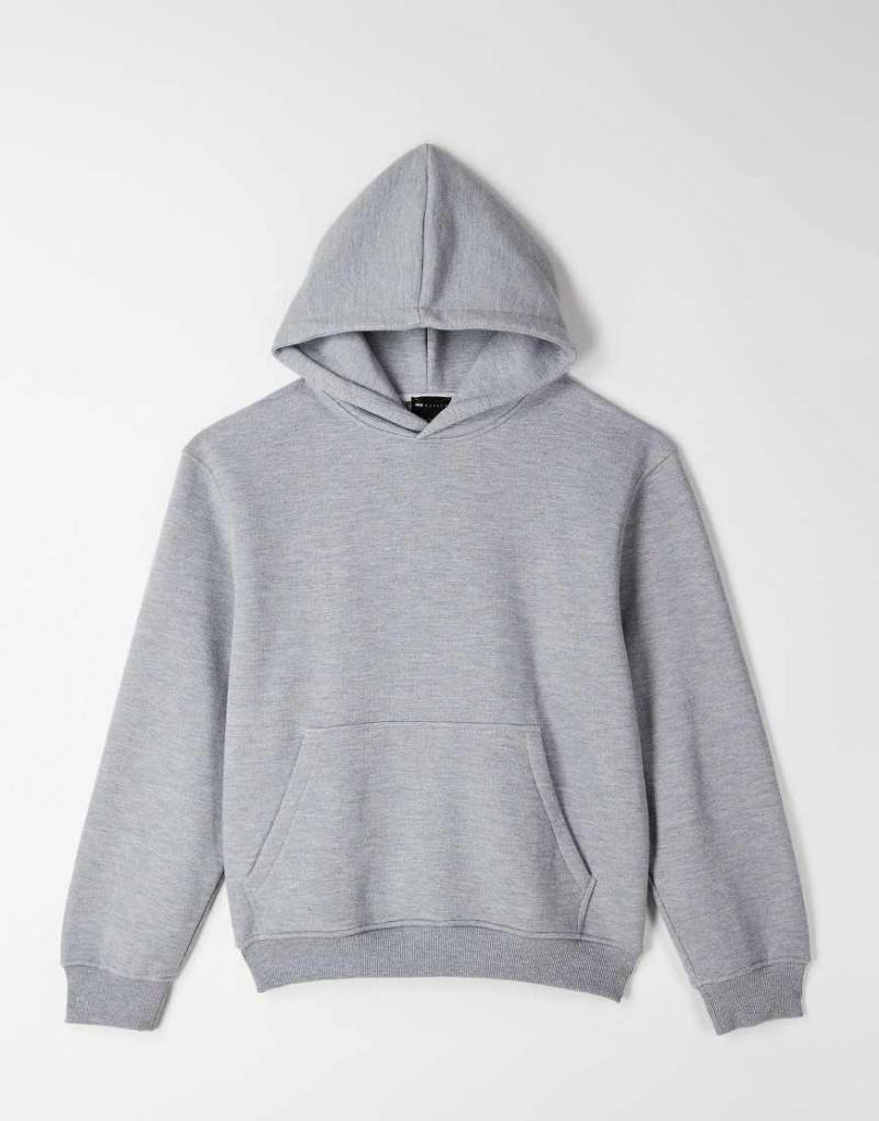 ASOS DESIGN - Locker geschnittener Kapuzenpullover aus Pikee in meliertem Grau von ASOS DESIGN