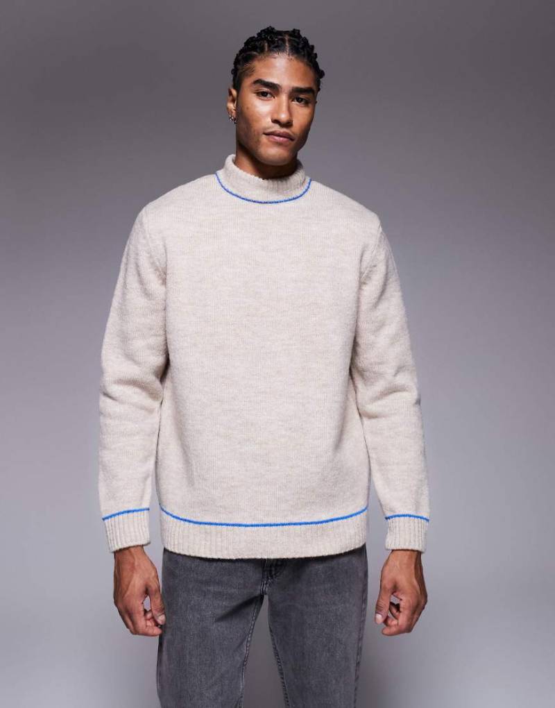 ASOS DESIGN - Locker geschnittener Strickpullover in Ecru mit Rollkragen-Weiß von ASOS DESIGN