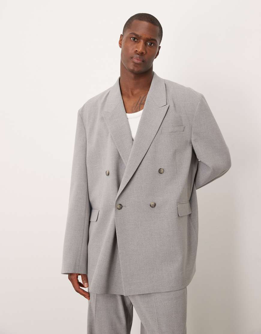 ASOS DESIGN - Lockere, strukturierte Oversize-Anzugjacke in Grau ASOS DESIGN - Lockere, strukturierte Oversize-Anzugjacke in Grau von ASOS DESIGN