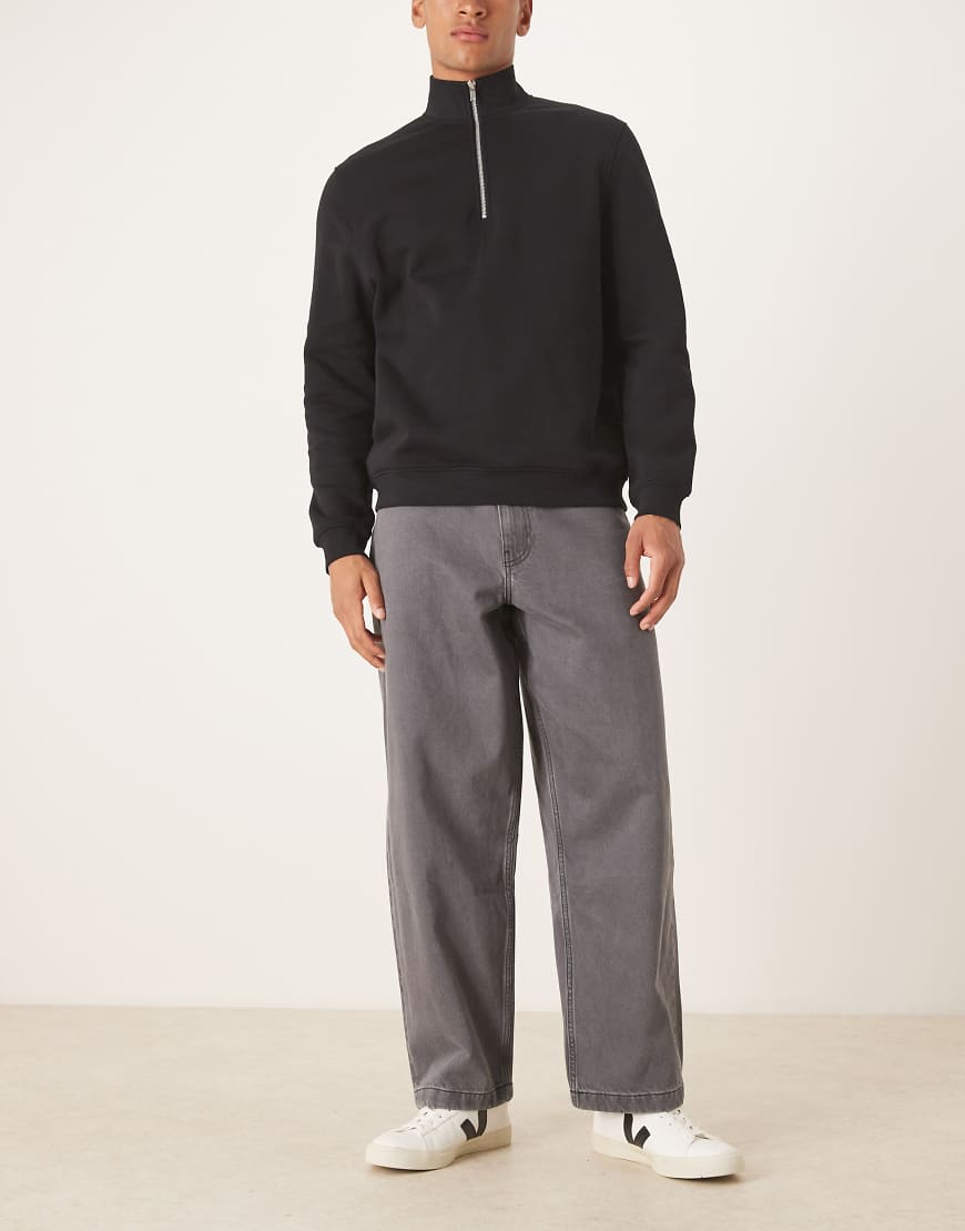 ASOS DESIGN - Lockere Straight Jeans in grauer Waschung von ASOS DESIGN