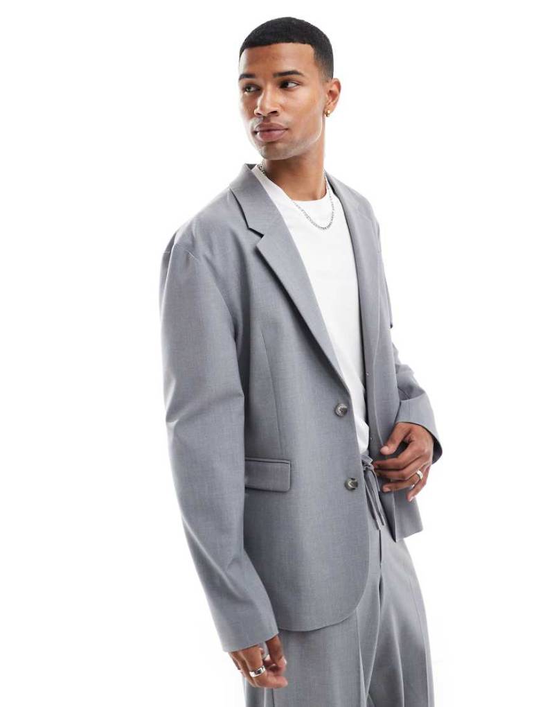 ASOS DESIGN - Lockere kastige Anzugjacke in Grau von ASOS DESIGN