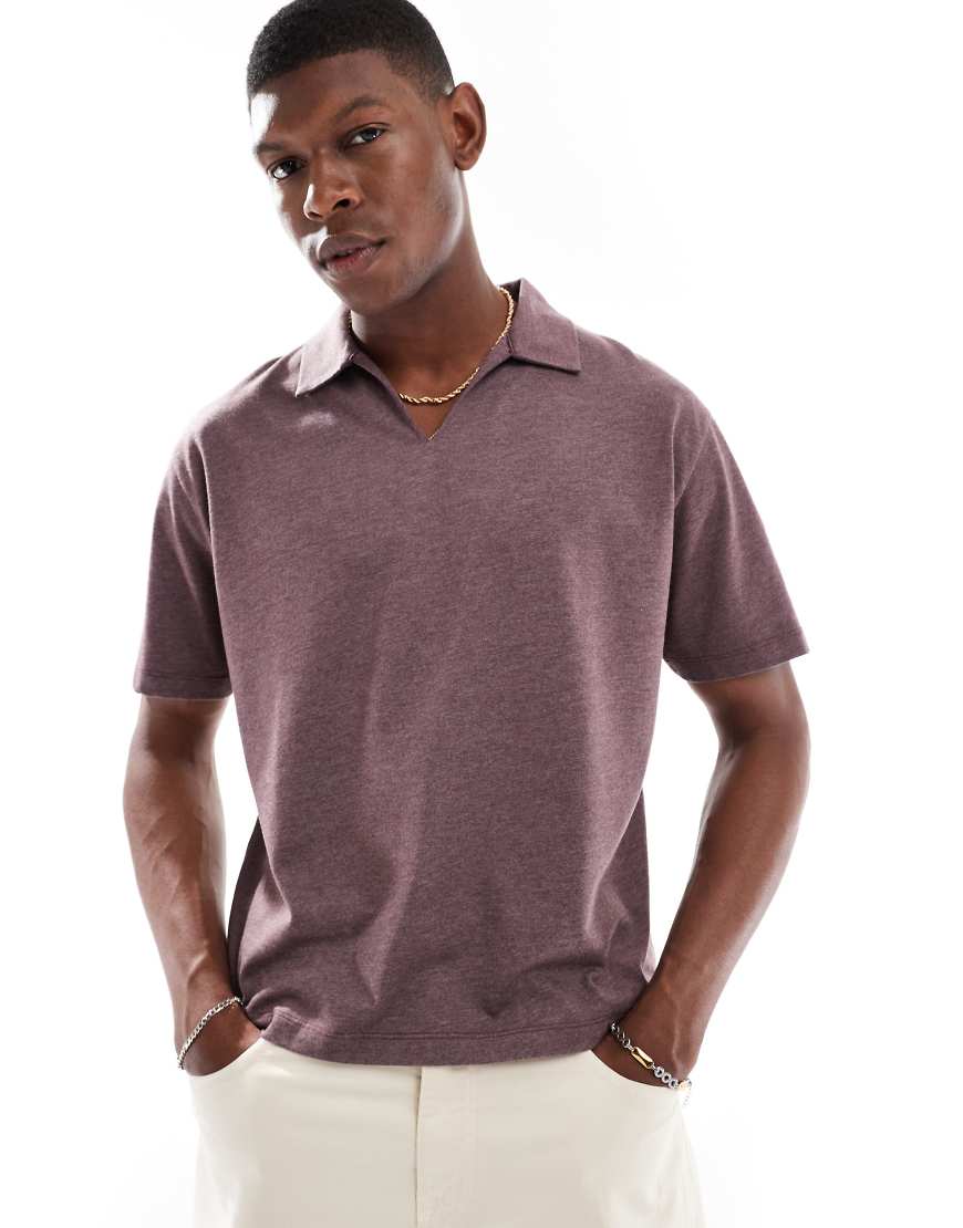 ASOS DESIGN - Lockeres Poloshirt in Braun von ASOS DESIGN