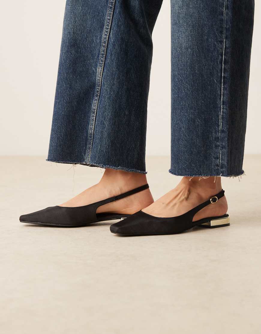 ASOS DESIGN - Logan - Slingback-Ballerinas in Schwarz von ASOS DESIGN