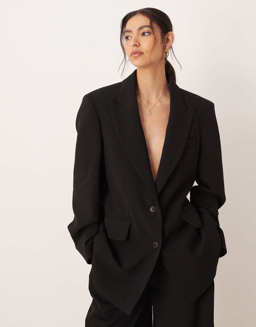 ASOS DESIGN - Longline-Blazer in Schwarz, Kombiteil von ASOS DESIGN