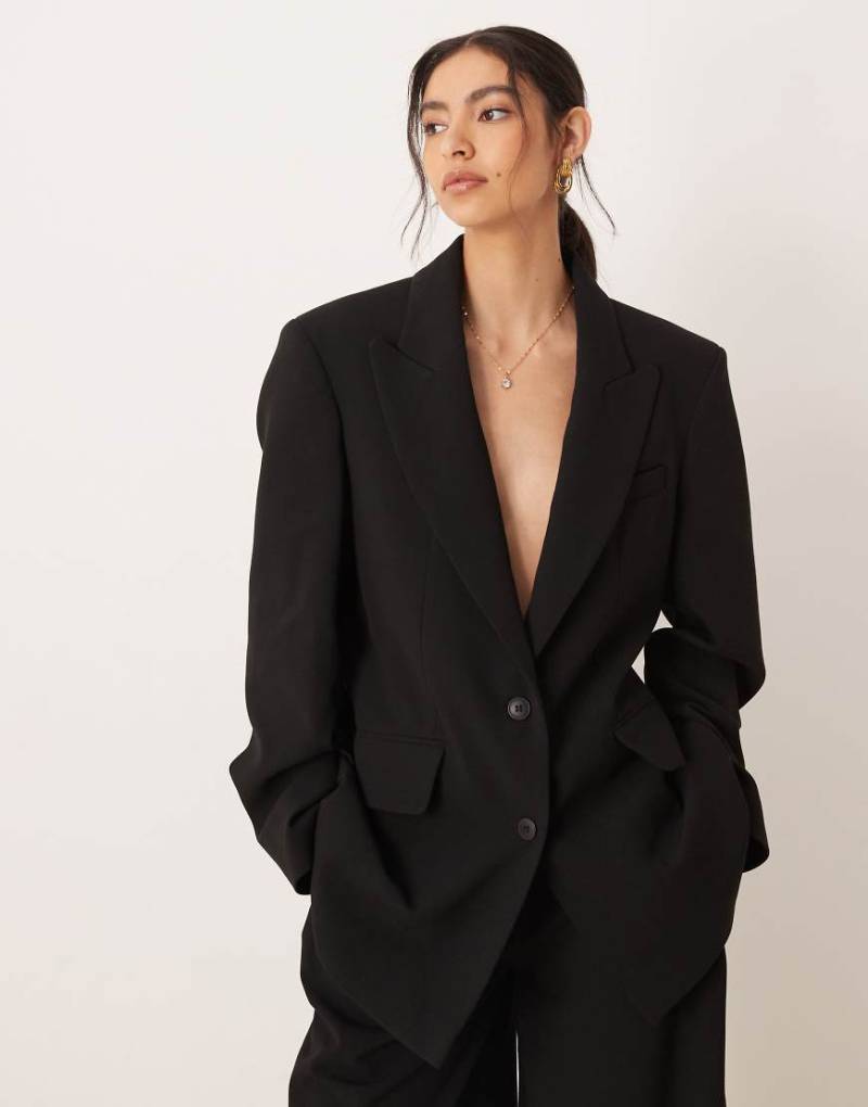 ASOS DESIGN - Longline-Blazer in Schwarz, Kombiteil von ASOS DESIGN