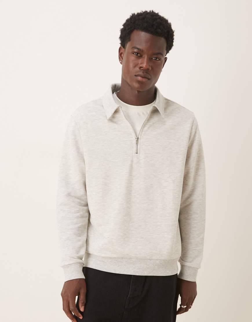 ASOS DESIGN - Loopback-Sweatshirt in Steinbeige mit Reißverschluss-Neutral ASOS DESIGN - Loopback-Sweatshirt in Steinbeige mit Reißverschluss-Neutral von ASOS DESIGN